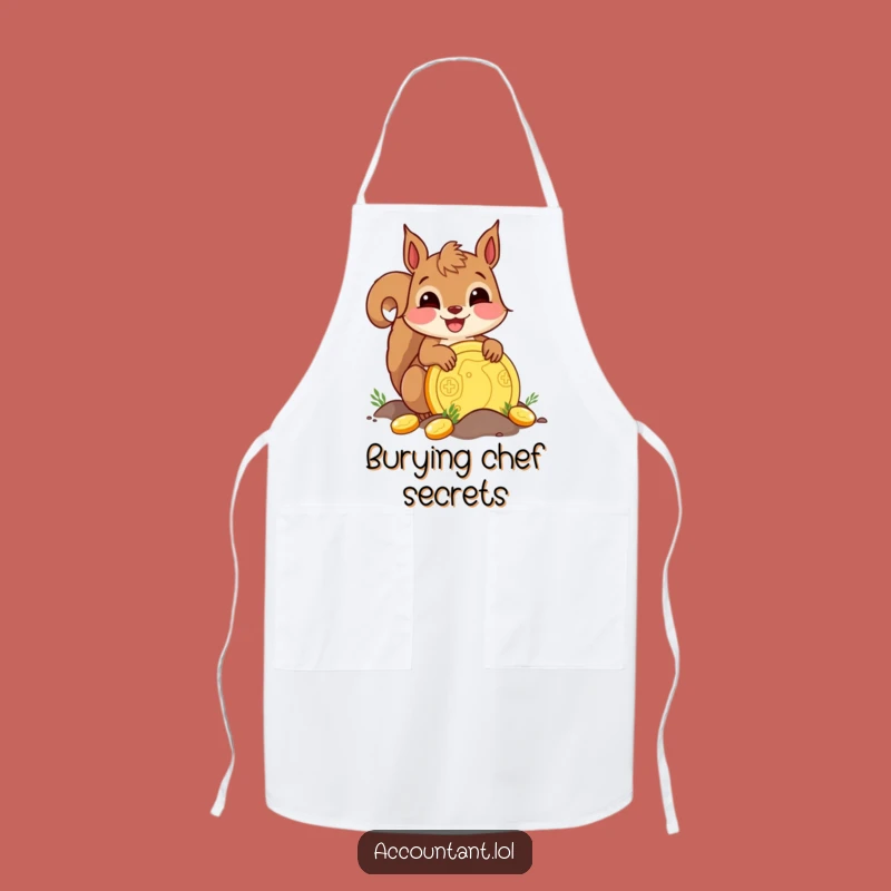 Funny Delighted Squirrel Coin Apron: Cook with Joyful Abundance