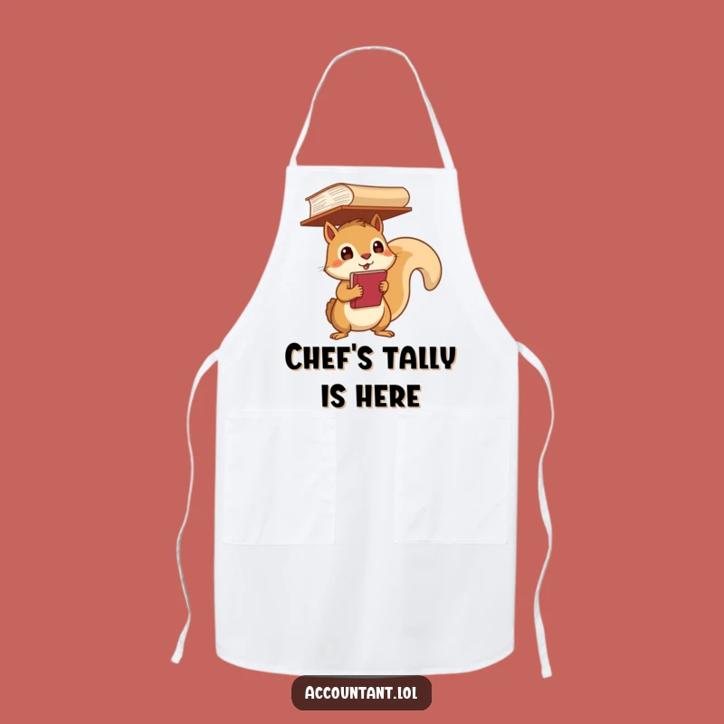 Funny Squirrel Ledger Apron: Determined Chef - Kitchen Gift!