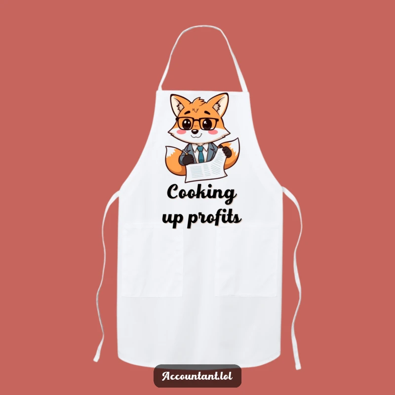 Funny Fox Accountant Apron - Kitchen Smiley Chef Gift