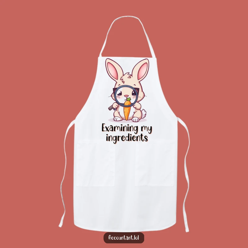 Funny Bunny Auditor Apron - Kitchen Magnifying Glass Chef Gift