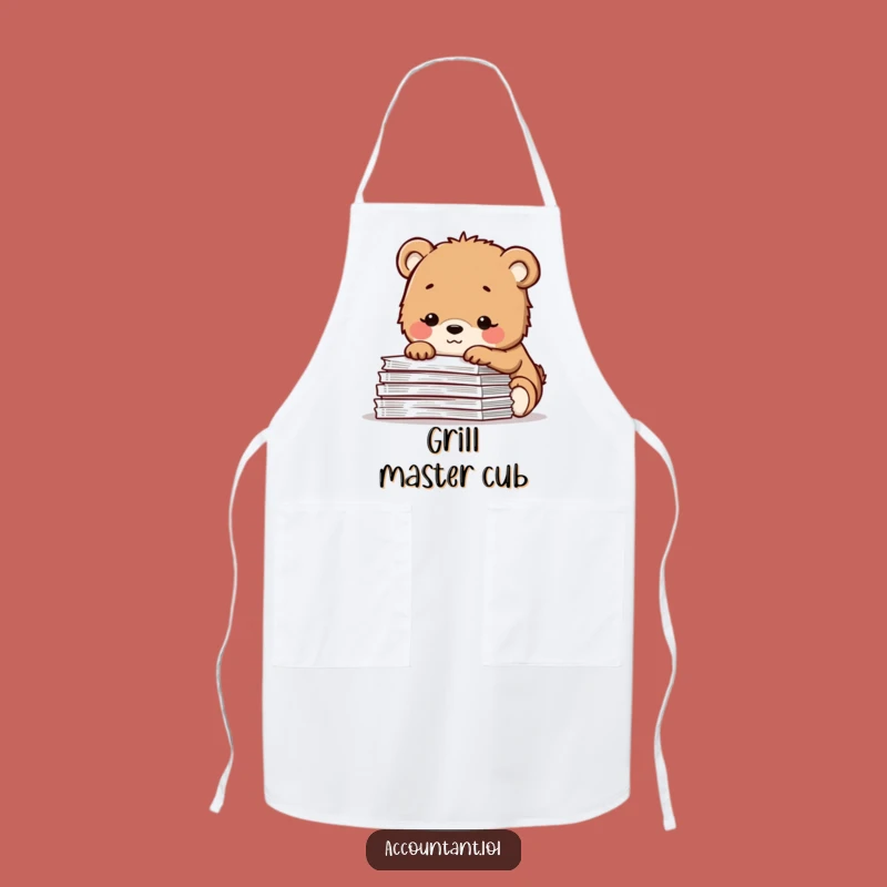 Funny Bear Cub Apron: Happy Spreadsheet Wear for the Calm Chef