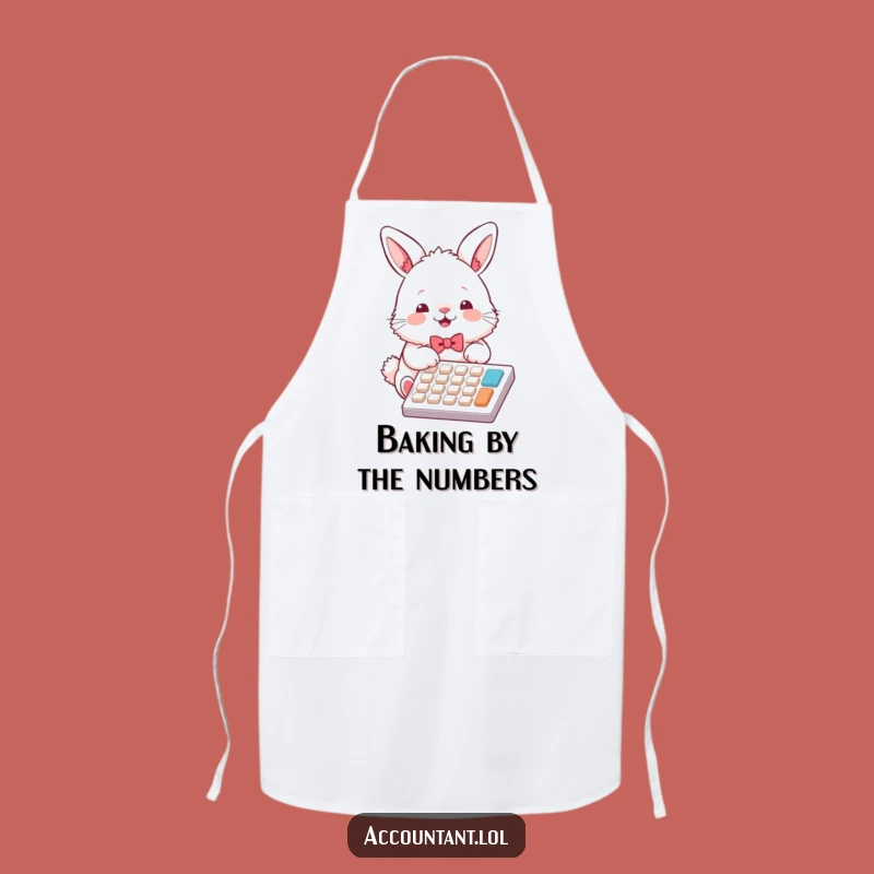 Funny Bunny Accountant Apron: Cute Fluffy Calculator Chef Wear, Ideal Gift
