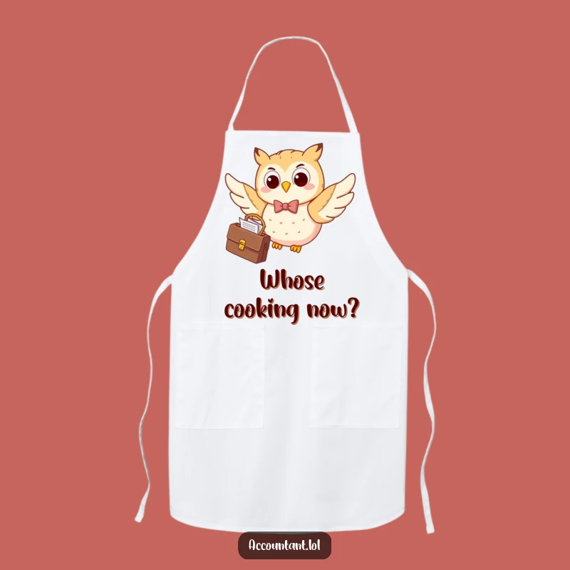 Funny Happy Owl Bow Tie Apron: Cook with Professional Flair