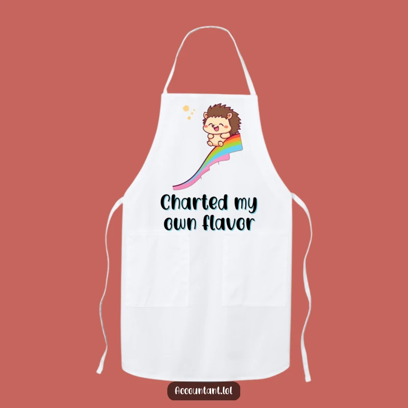 Funny Hedgehog Rainbow Chart Apron: Cook with Joyful Relief