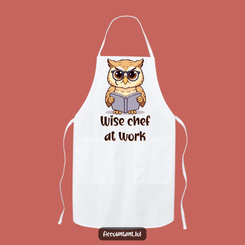 Funny Owl Scholar Apron: Monocle Owl Chef Wear, Ideal Gift