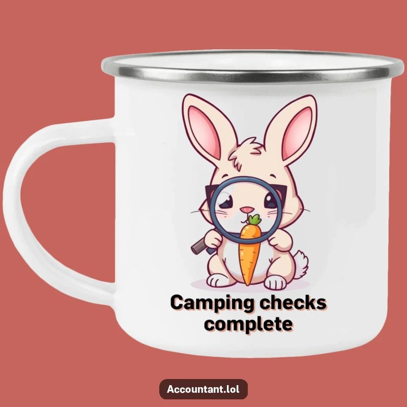 Durable Bunny Auditor Camping Mug - Funny Carrot Inspection Camp Gift