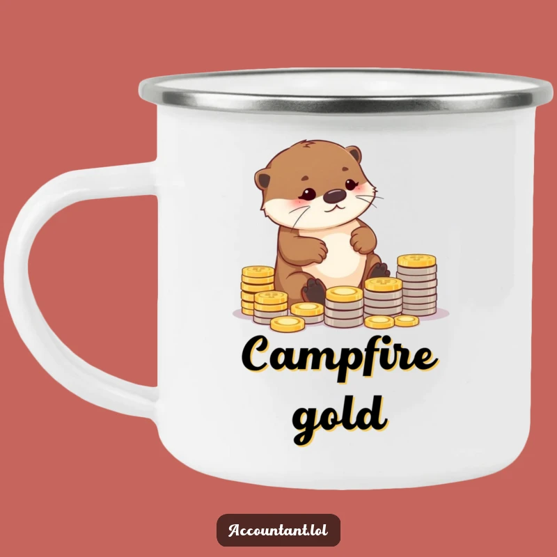 Funny Otter Camping Mug: Durable & Hilarious Coin Mug for Savers