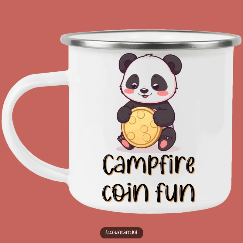 Funny Panda Coin Camping Mug: Playful Adventures Await
