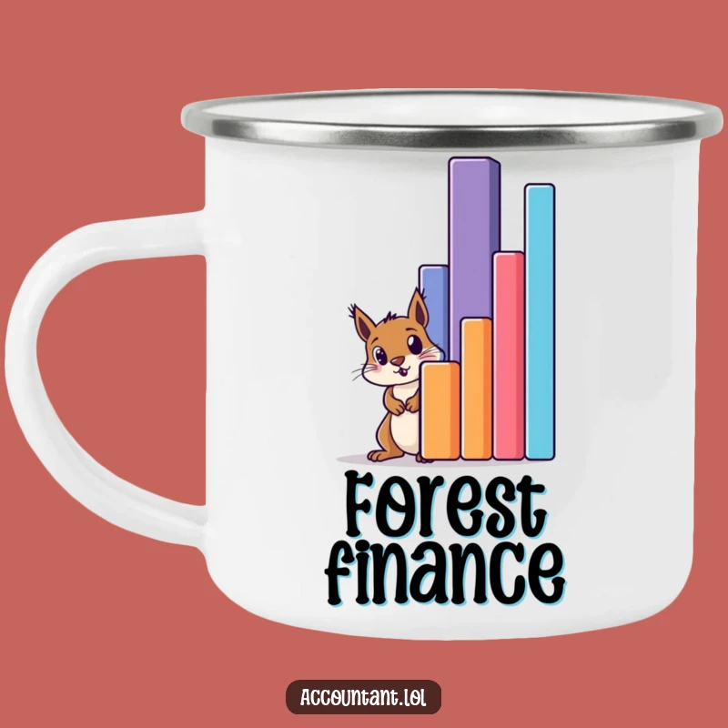 Funny Squirrel Amazed by Bar Graph Camping Mug - Adventure Fuel with Humor