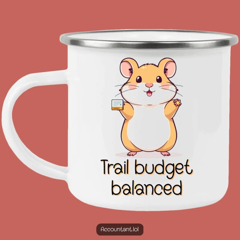Funny Hamster Ledger Camping Mug: Adventure in Finance