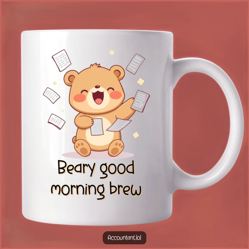 Funny Bear Analyst Mug: Hilarious Spreadsheet Juggling Humor Gift for Bears