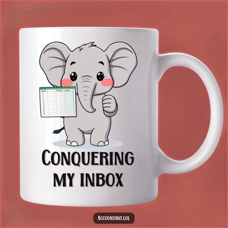 Funny Elephant Spreadsheet Mug - Perfect Funny Gift for Accountants & Analysts!