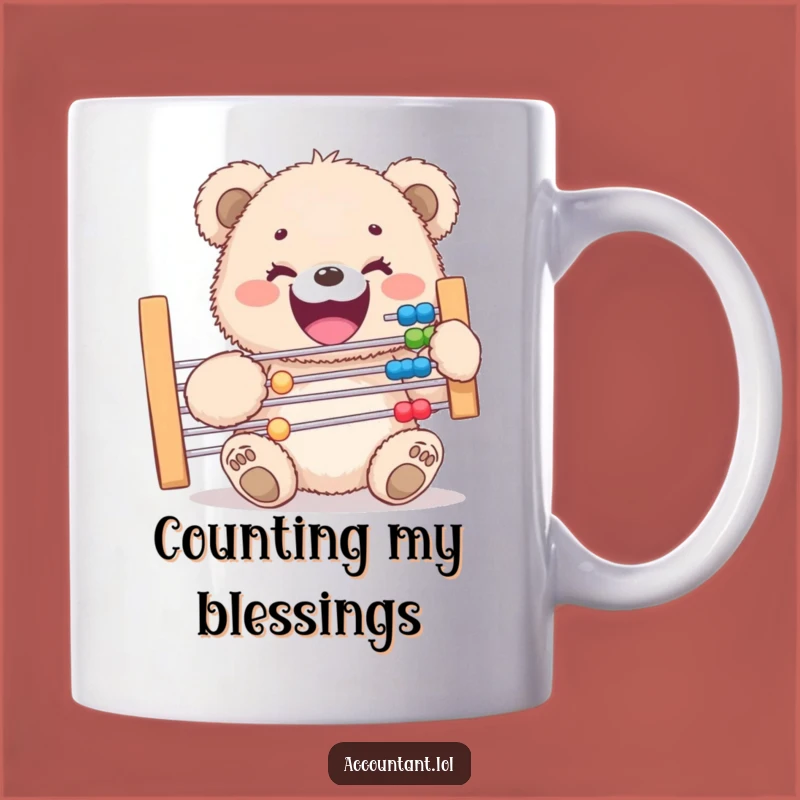 Funny Bear Cub Abacus Mug: Adorable Counting Humor, Perfect Calculating Gift