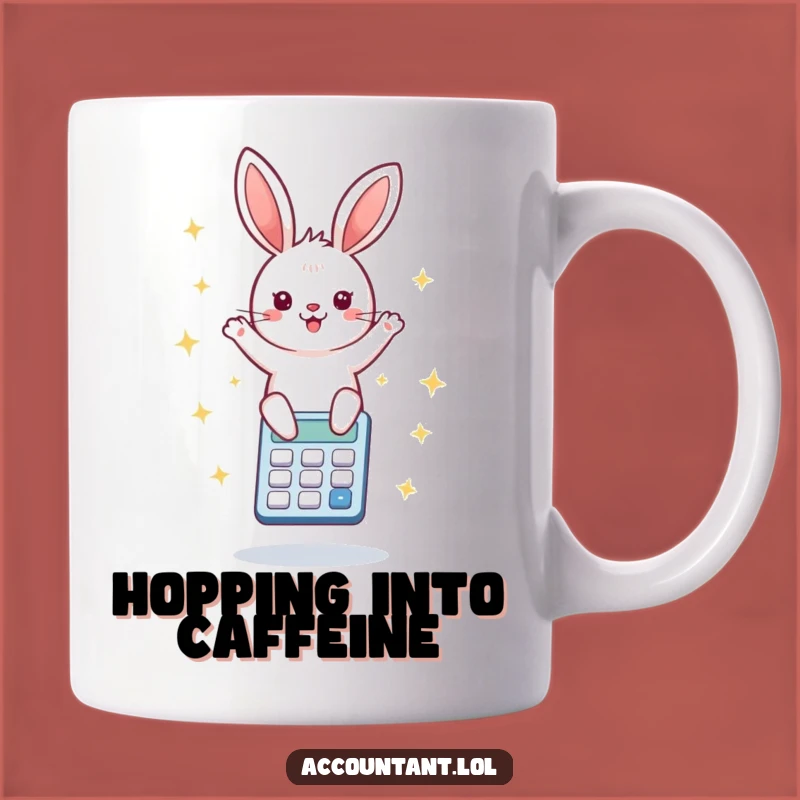 Funny Bunny Calculator Mug: Joyful Bouncing Humor, Perfect Math Gift
