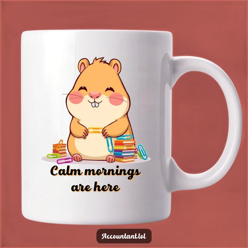 Funny Capybara Accountant Mug - Calm Paper Clip Stacking Perfect Gift