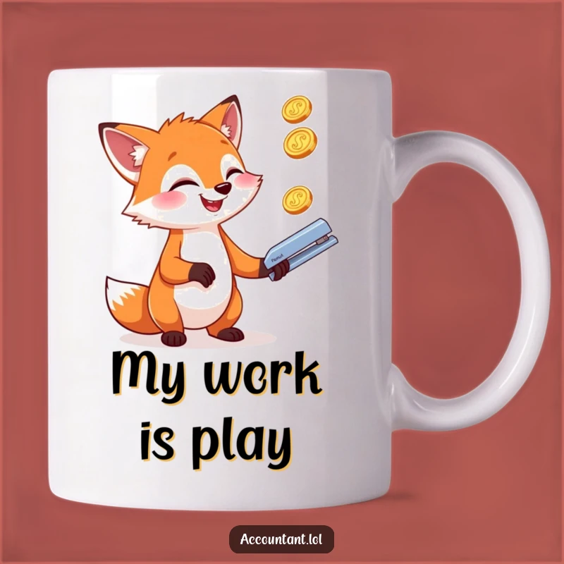 Funny Fox Juggling Mug: Hilarious Office Gift for Multi-Tasking Professionals