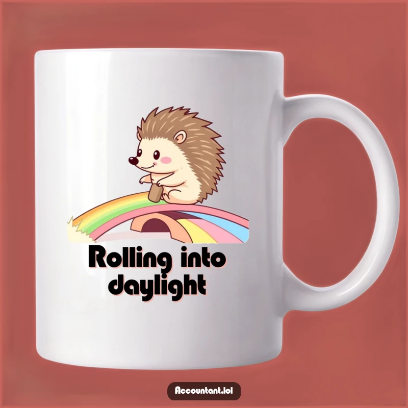 Funny Hedgehog Ledger Mug: Whimsical Accounting Humor, Perfect Gift
