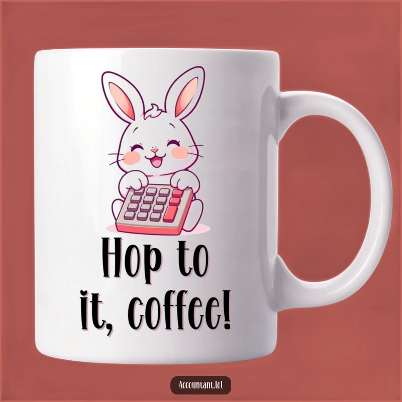 Funny Bunny Bookkeeper Mug: Hilarious Calculator Humor Gift for Rabbit Lovers