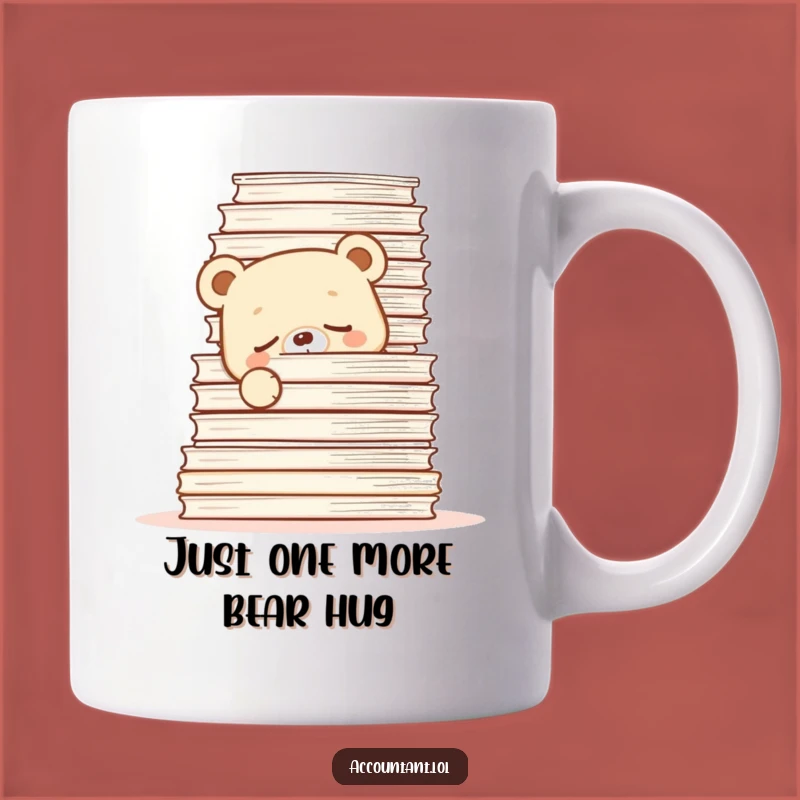 Funny Sleepy Bear Papers Mug: Adorable Cub - Hilarious Office Gift!