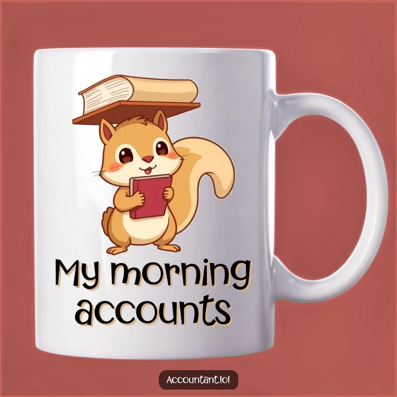 Funny Squirrel Ledger Mug: Determined Balancer - Hilarious Gift!