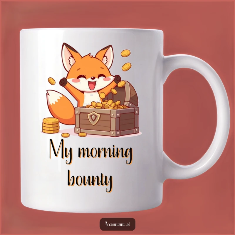 Funny Fox Treasure Hunter Mug - Energetic Coin Tossing Rich Fox Gift