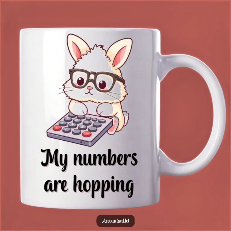 Funny Bunny Accountant Mug: Adorable Fluffy Calculator Expert - Perfect Gift!