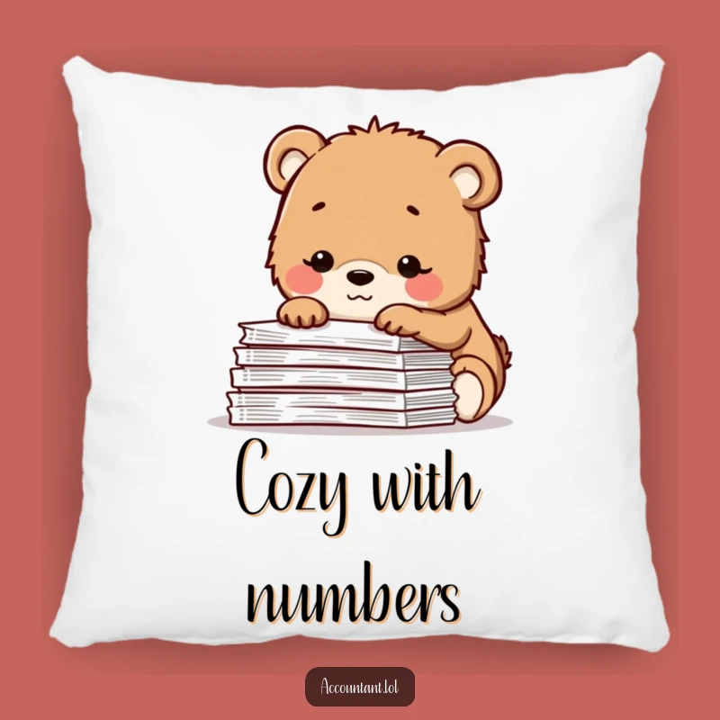 Funny Bear Cub Pillow: Soft & Happy Spreadsheet Companion for Your Couch