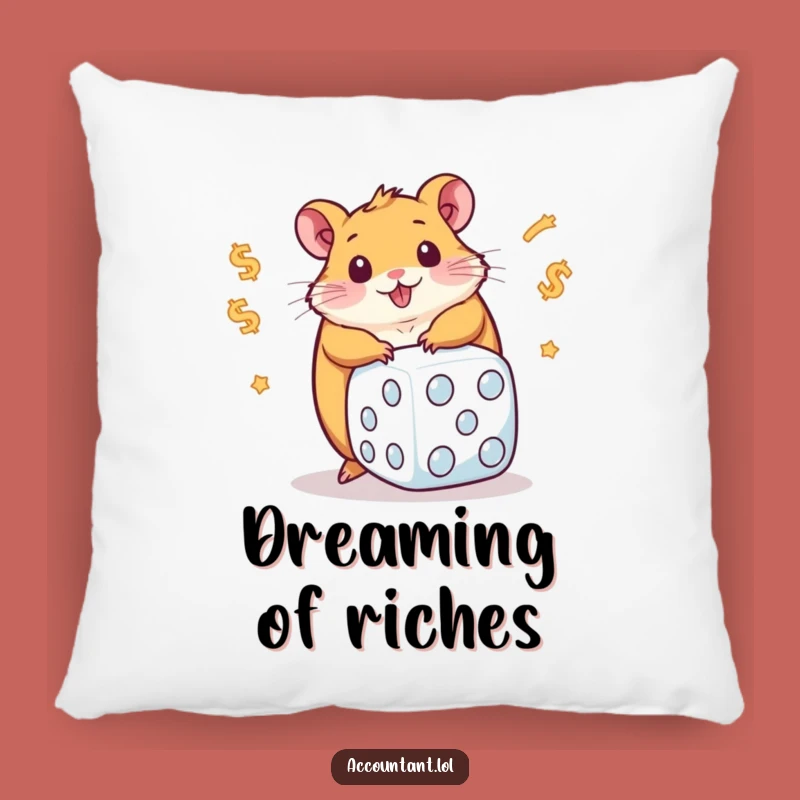 Funny Chubby Hamster Dollar Dice Pillow: Cozy & Hilarious Comfort Gift
