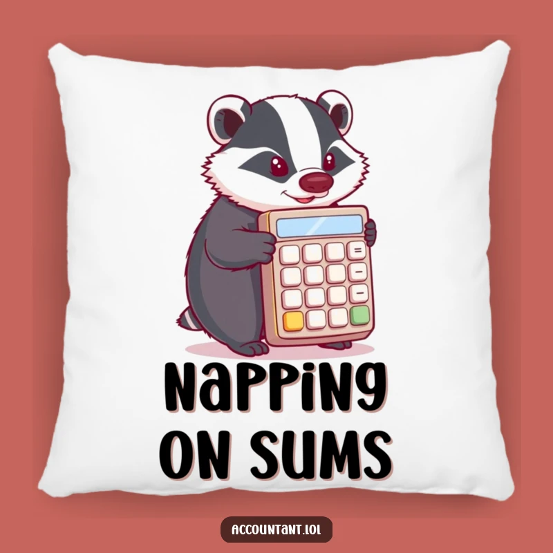Funny Badger Calculation Pillow: Cozy Comfort with Determined Badger