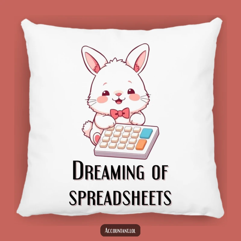 Funny Bunny Accountant Pillow: Cozy Fluffy Calculator Cushion, Perfect Comfort Gift