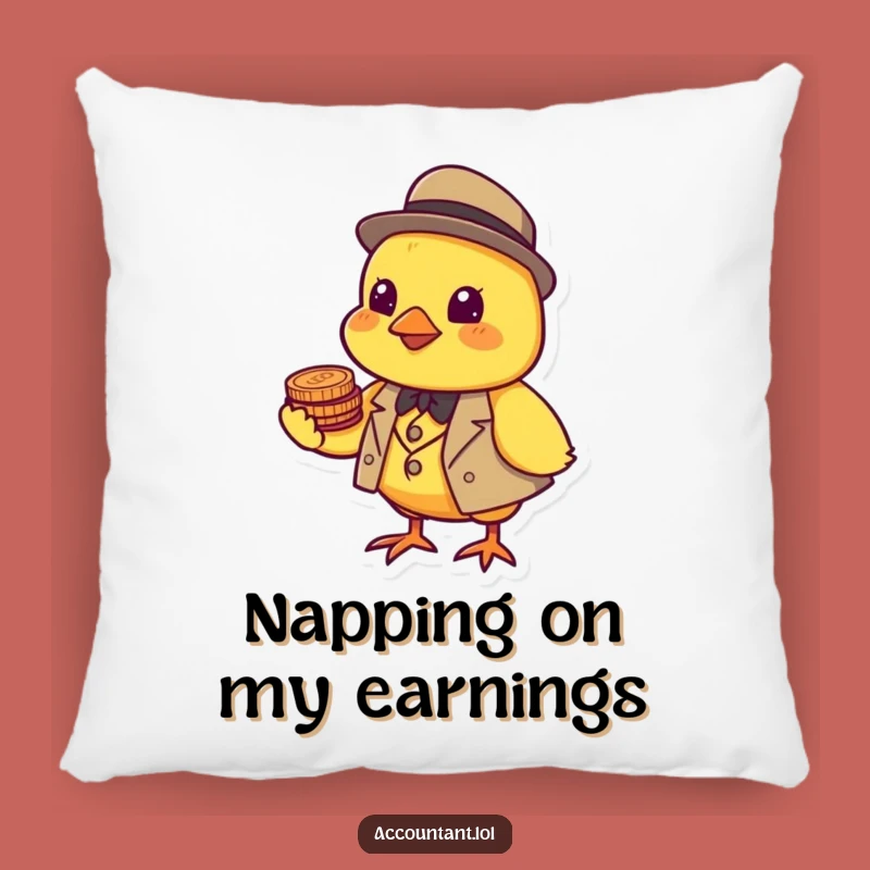 Funny Chick Investor Pillow - Soft Yellow Bird Cushion, Cozy and Hilarious Home Decor Gift