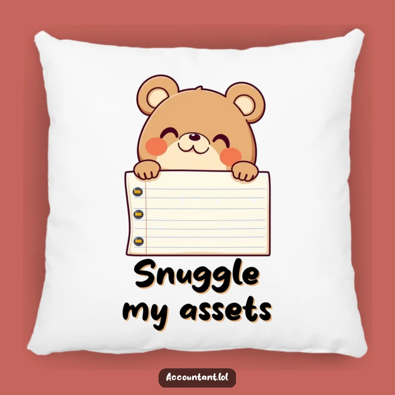 Funny Chubby Bear Accountant Pillow: Comfy Ledger Surprise Cushion