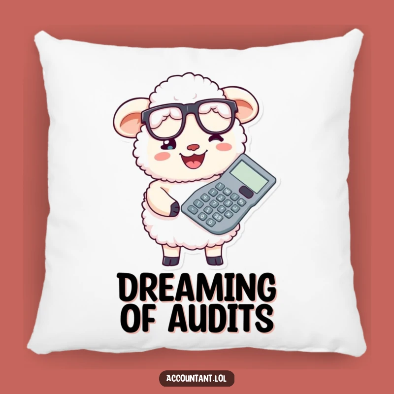 Funny Fluffy Sheep Accountant Pillow: Comfy Calculator Humor Cushion Gift