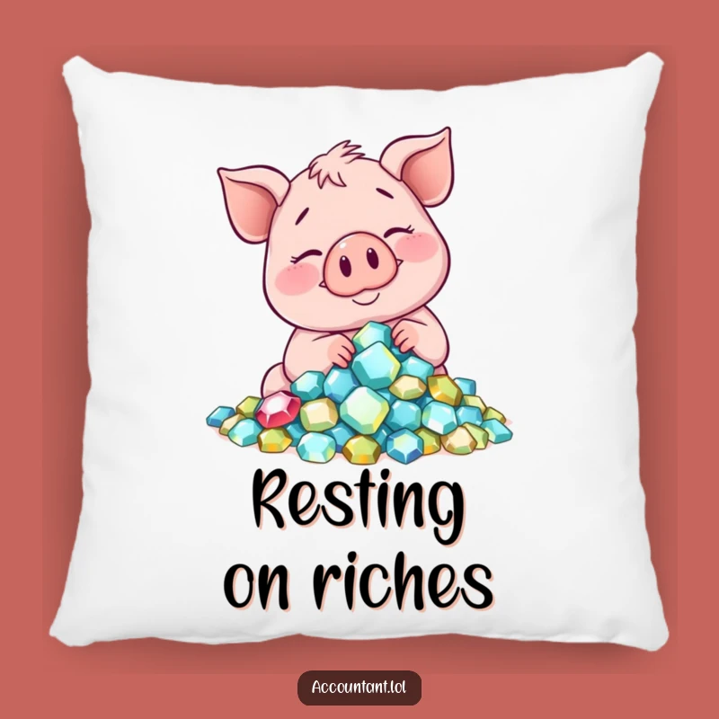 Funny Smiling Pig Gem Pillow: Cozy Comfort with a Sparkling Touch