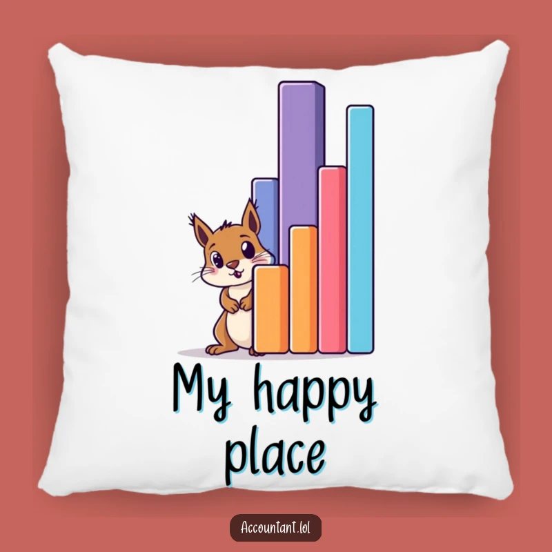 Funny Squirrel Amazed by Bar Graph Pillow - Comfy & Hilarious Home Accent