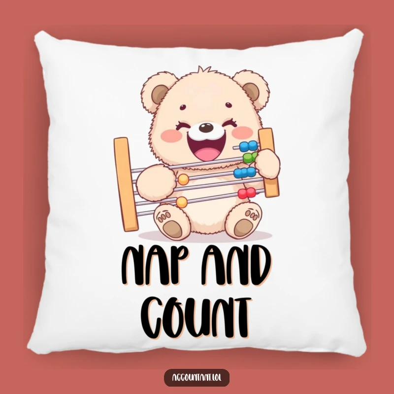 Funny Bear Cub Abacus Pillow: Cozy Comfort & Counting Humor, Perfect Gift