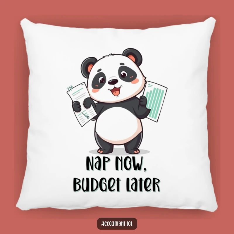 Funny Panda Budget Master Pillow - Comfy & Hilarious Financial Accent