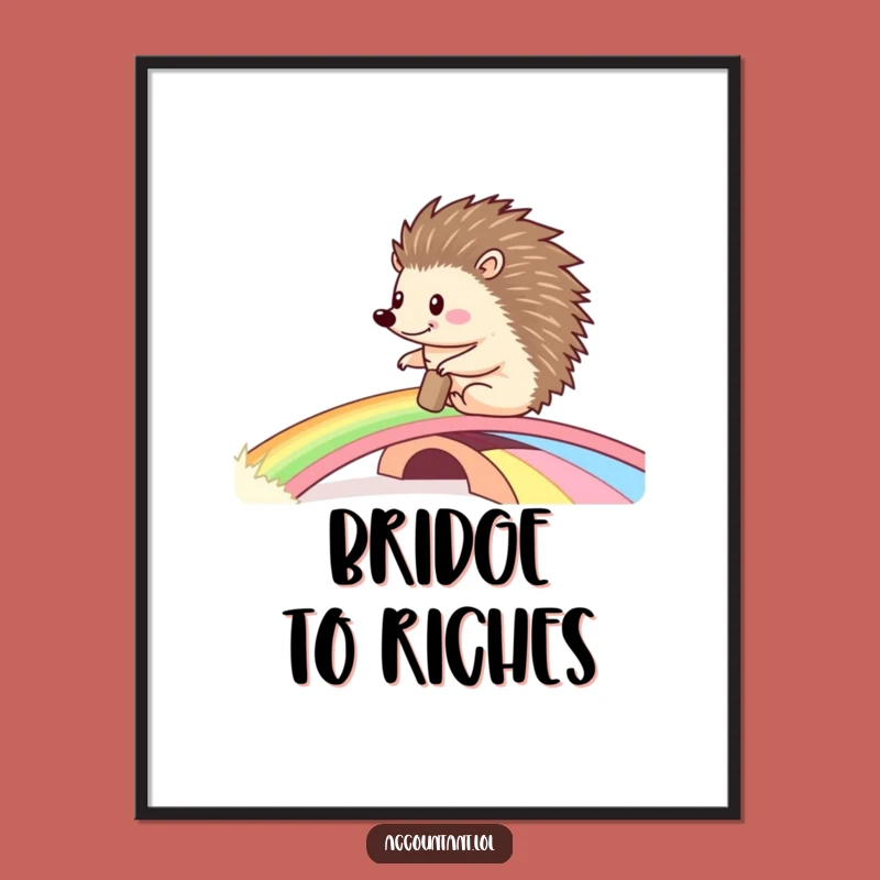 Funny Hedgehog Ledger Digital Art: Instant Whimsy, Perfect Art Gift