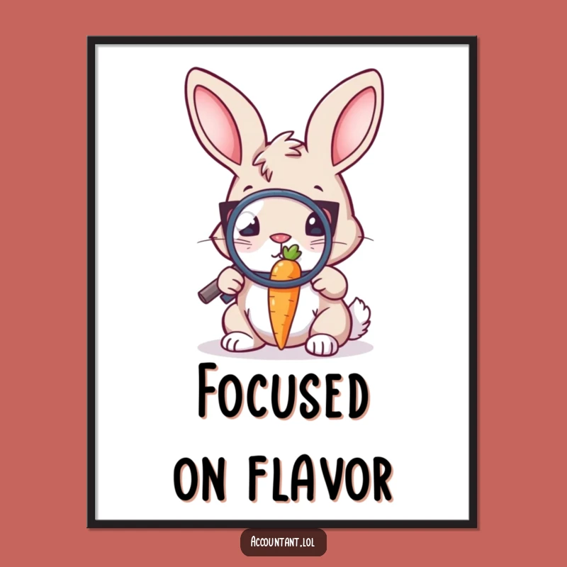 Funny Bunny Auditor Digital Art - Printable Carrot Inspection Wall Decor Gift