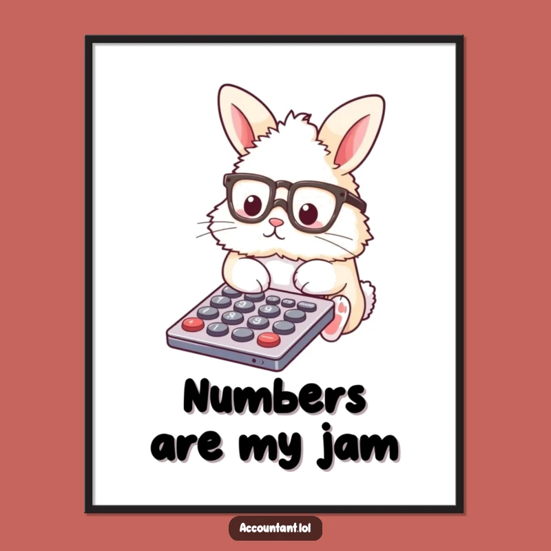 Funny Bunny Accountant Digital Print: Instant Humor - Wall Art Gift!