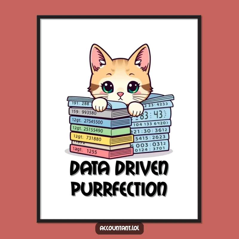 Funny Curious Cat Chart Digital Art: Instant Humorous Wall Decor