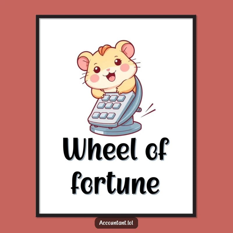 Funny Hamster Calculator Wheel Digital Art - Instant Laughs for Your Walls!
