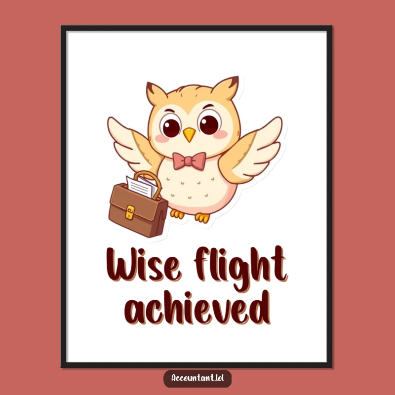 Funny Happy Owl Bow Tie Digital Art: Instant Sophisticated Wall Decor