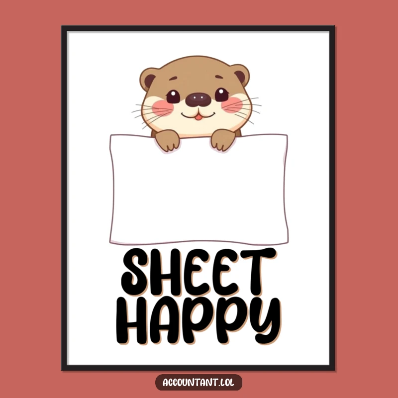 Funny Otter Spreadsheet Digital Art: Instant Office Charm