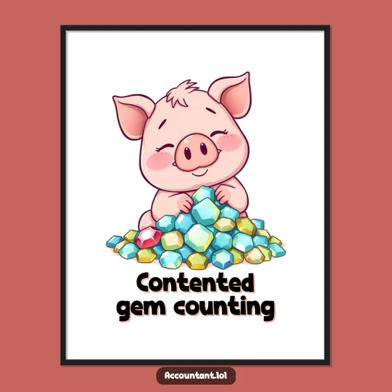Funny Smiling Pig Gem Digital Art: Instant Glamorous Decor