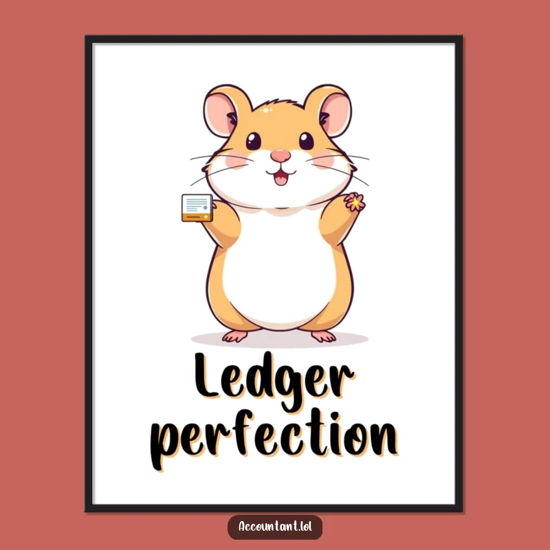 Funny Hamster Ledger Digital Art: Instant Financial Flair