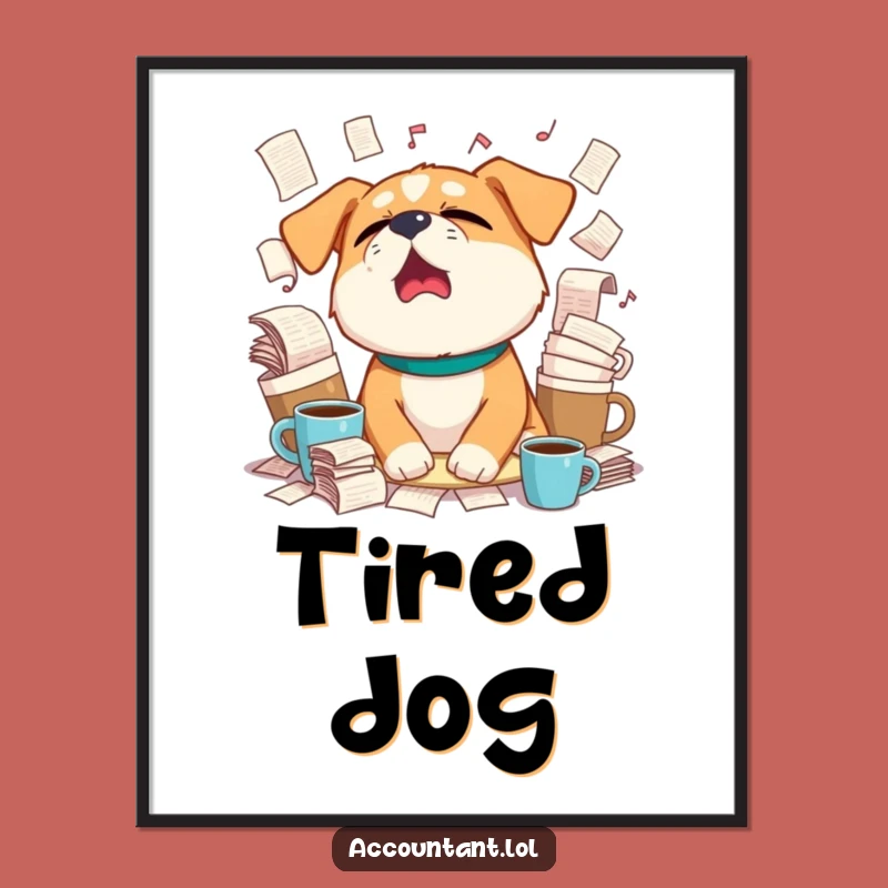 Funny Sleepy Dog Yawn Digital Art - Instant Relatable Decor