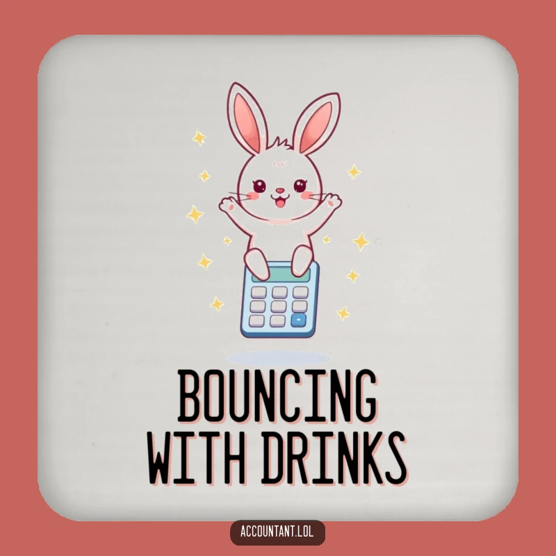 Funny Bunny Calculator Coaster: Protect Surfaces with Bounce, Perfect Gift