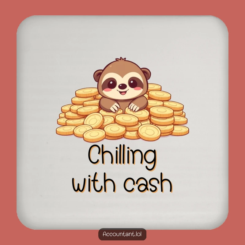 Funny Sloth Drink Coaster: Protect Surfaces with Humor - Hilarious Coin Design, Perfect Funny Gift