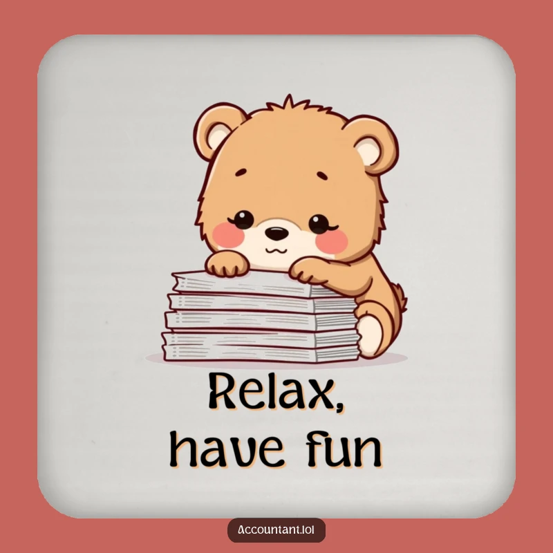 Funny Bear Cub Coaster: Happy Spreadsheet Protection for Your Surfaces